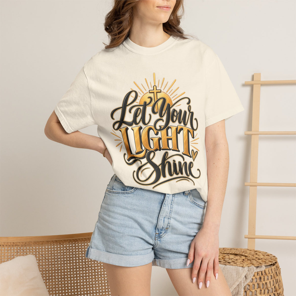Let Your Light Shine T-Shirt | Inspirational Christian Typography