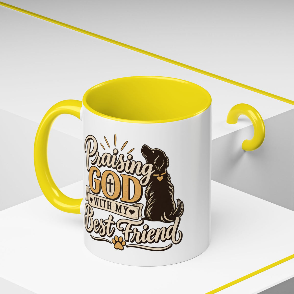 Praising God With My Best Friend Mug | Christian Dog Pet Coffee Mug