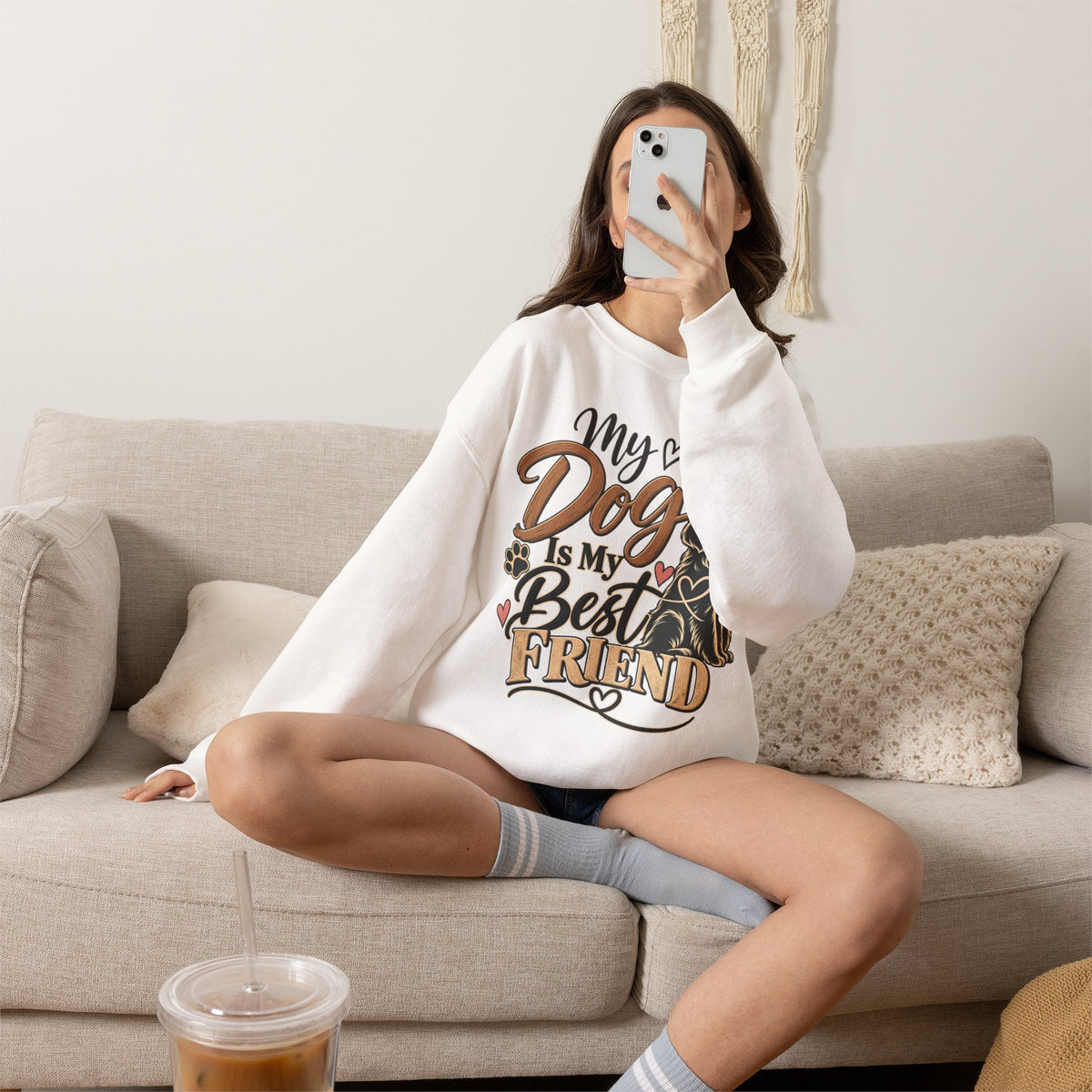 My Dog Is My Best Friend Sweatshirt | Dog Lover Crewneck