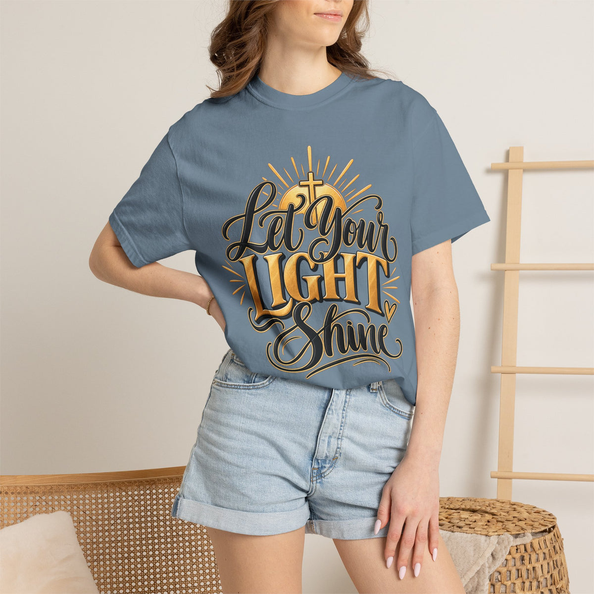 Let Your Light Shine T-Shirt | Inspirational Christian Typography