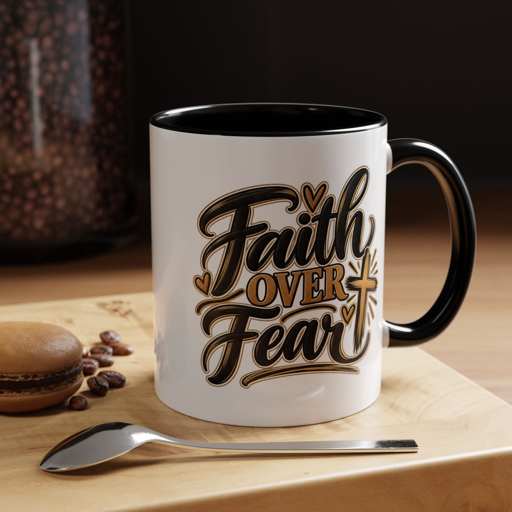 Faith Over Fear Mug | Accent Coffee Mug 11oz 15oz