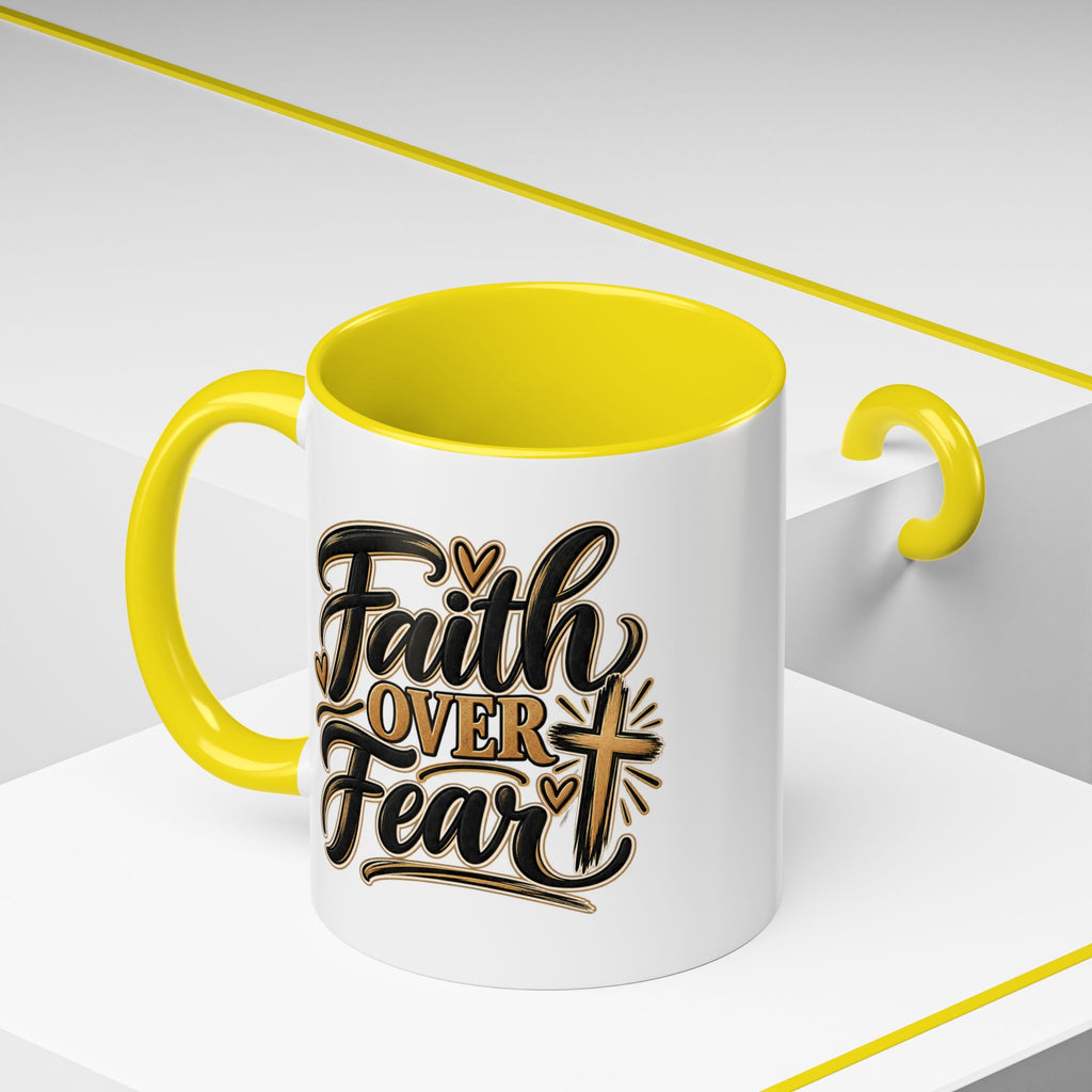 Faith Over Fear Mug | Accent Coffee Mug 11oz 15oz