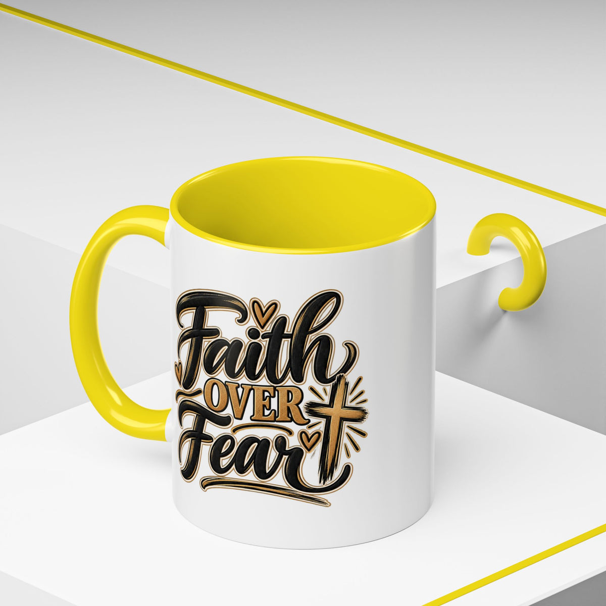 Faith Over Fear Mug | Accent Coffee Mug 11oz 15oz