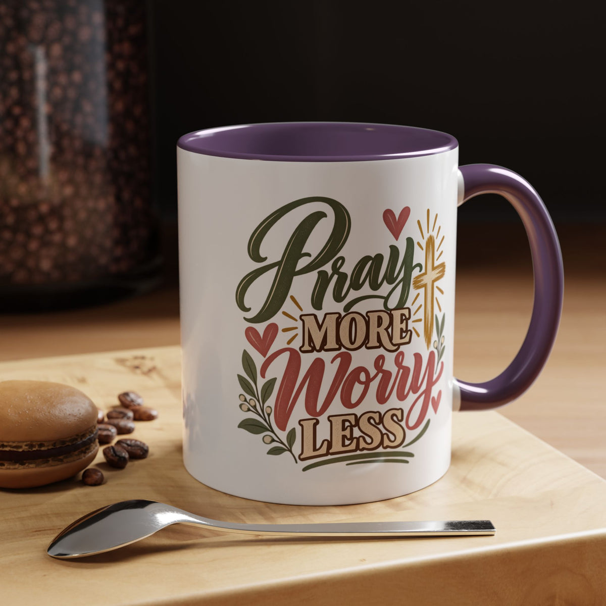 Pray More Worry Less Mug | Accent Coffee Mug
