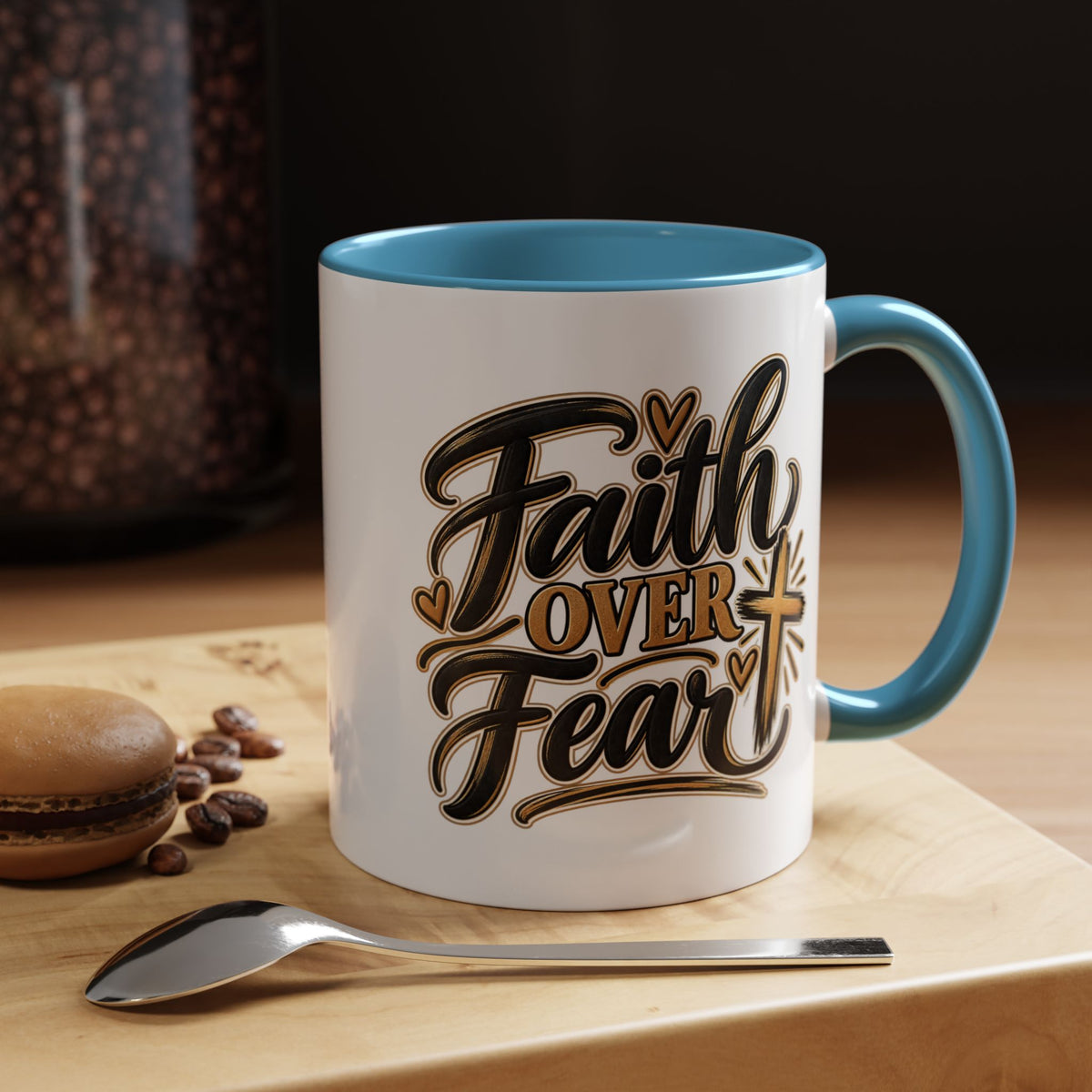 Faith Over Fear Mug | Accent Coffee Mug 11oz 15oz