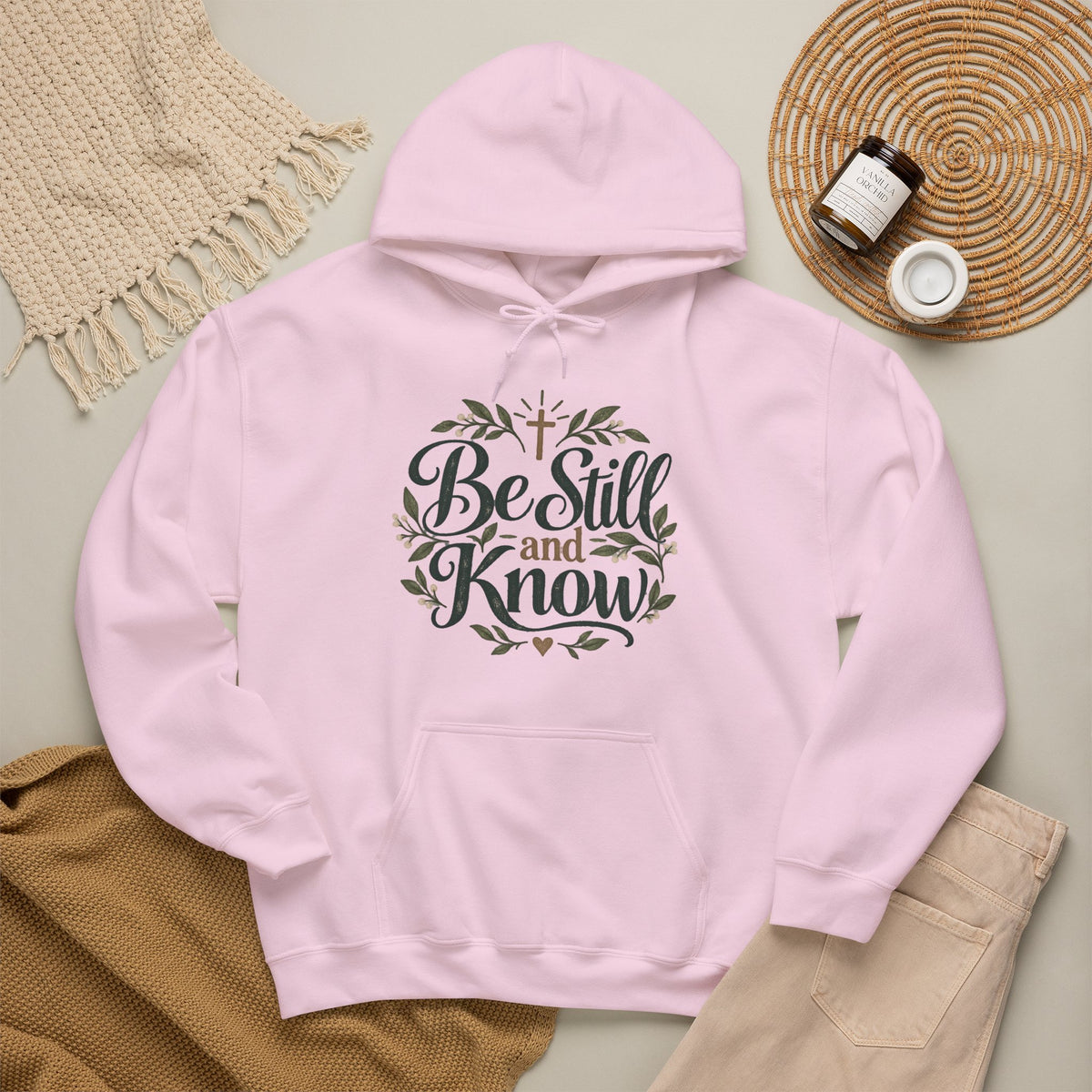 Be Still and Know Hoodie | Christian Faith Typography Sweatshirt
