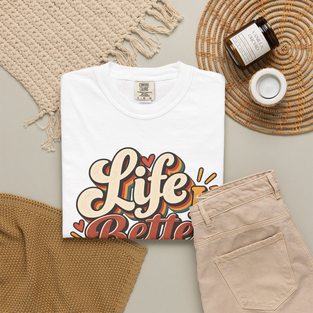Life Is Better With Dogs T-Shirt | Dog Lover Tee, Paw Print Design