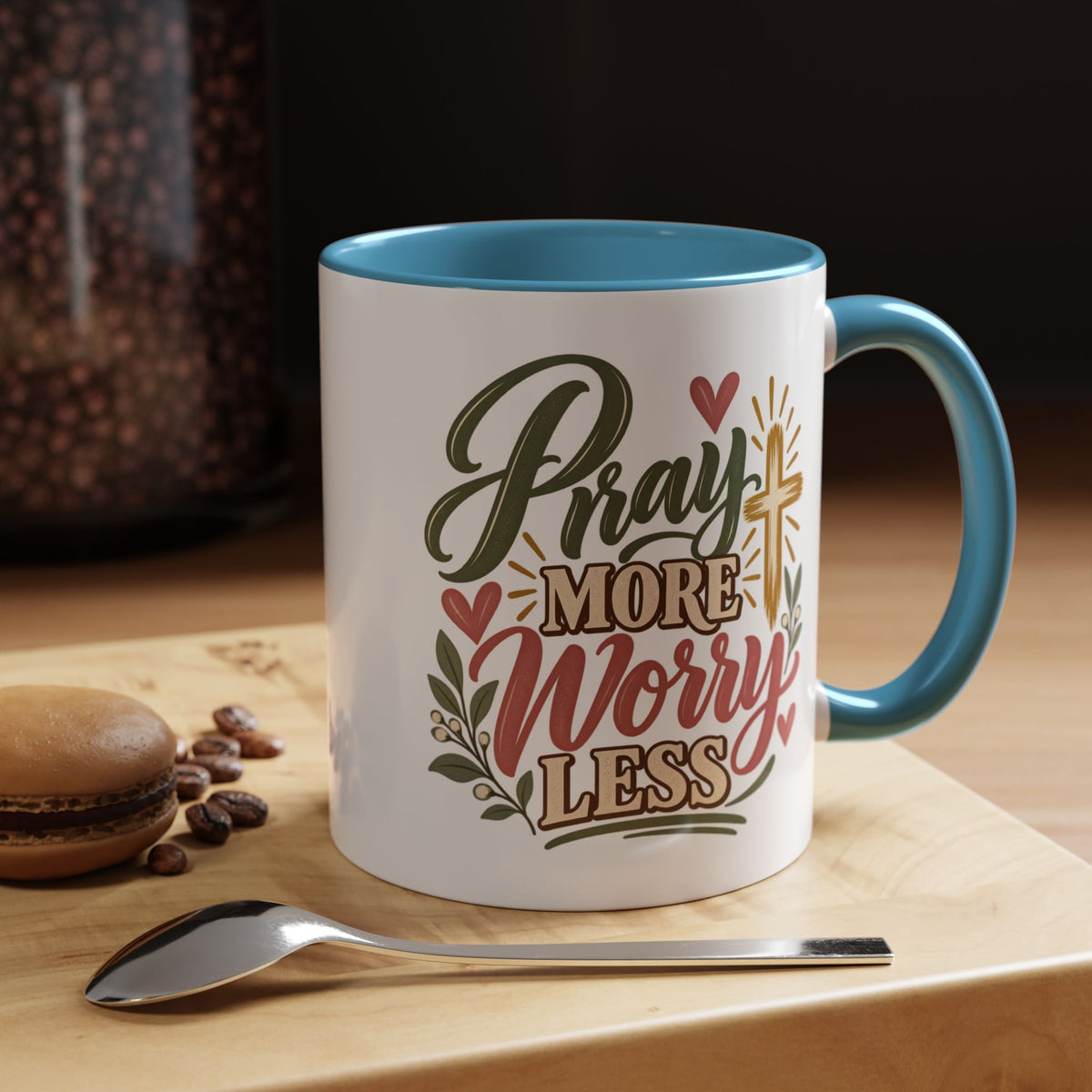 Pray More Worry Less Mug | Accent Coffee Mug