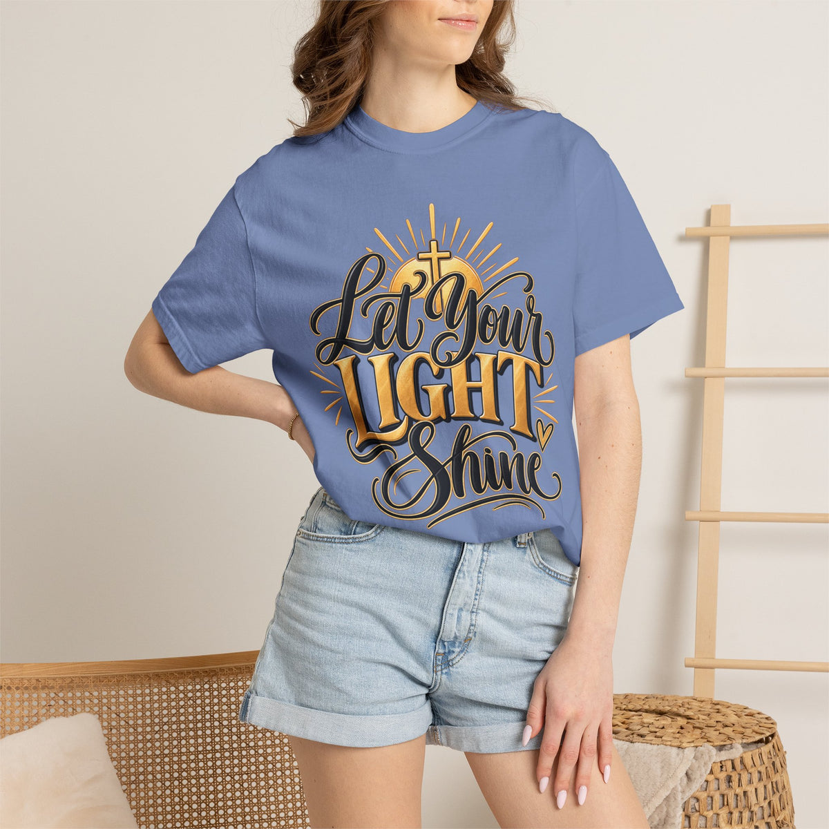 Let Your Light Shine T-Shirt | Inspirational Christian Typography