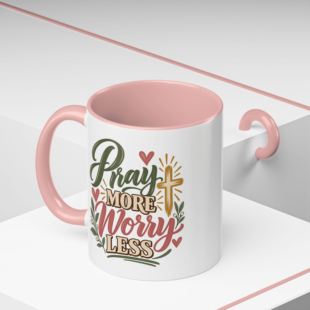 Pray More Worry Less Mug | Accent Coffee Mug