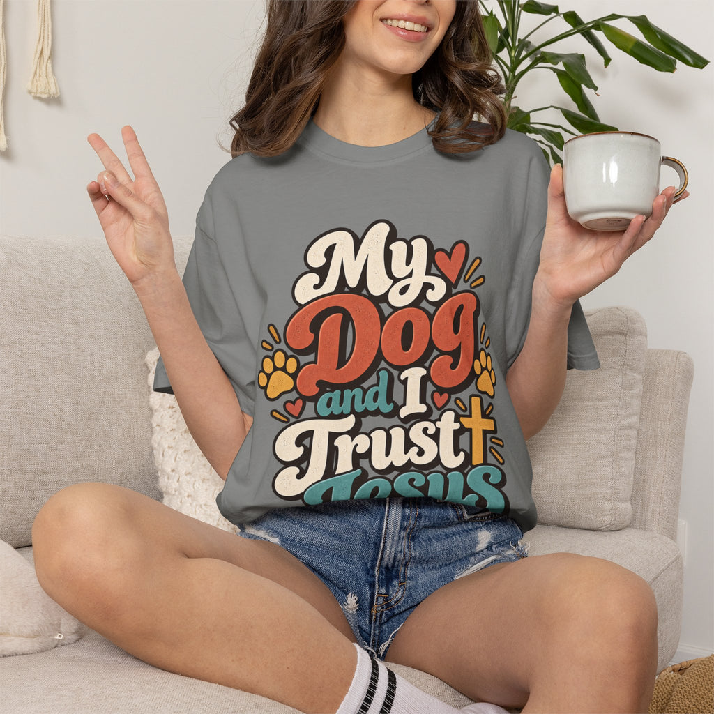 My Dog and I Trust Jesus T-shirt | Christian Faith Pet Lover Tee