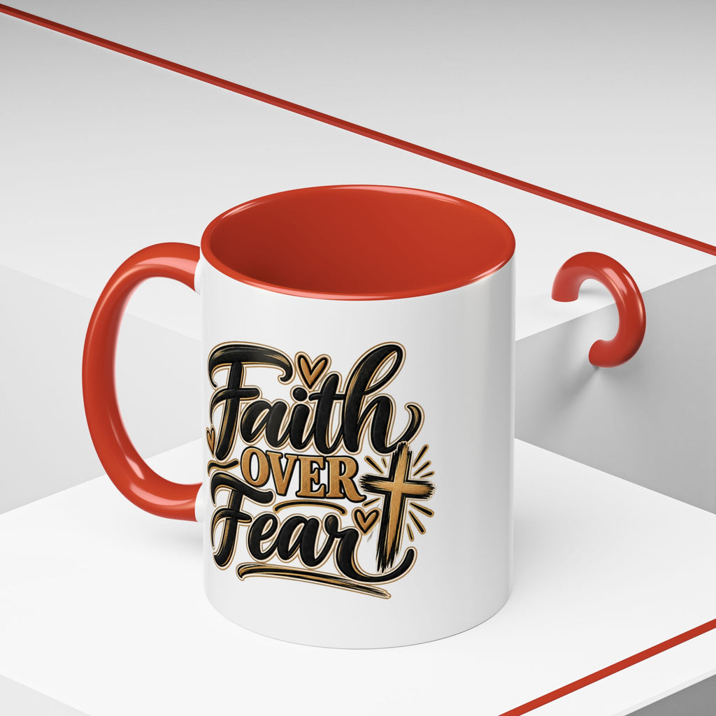 Faith Over Fear Mug | Accent Coffee Mug 11oz 15oz