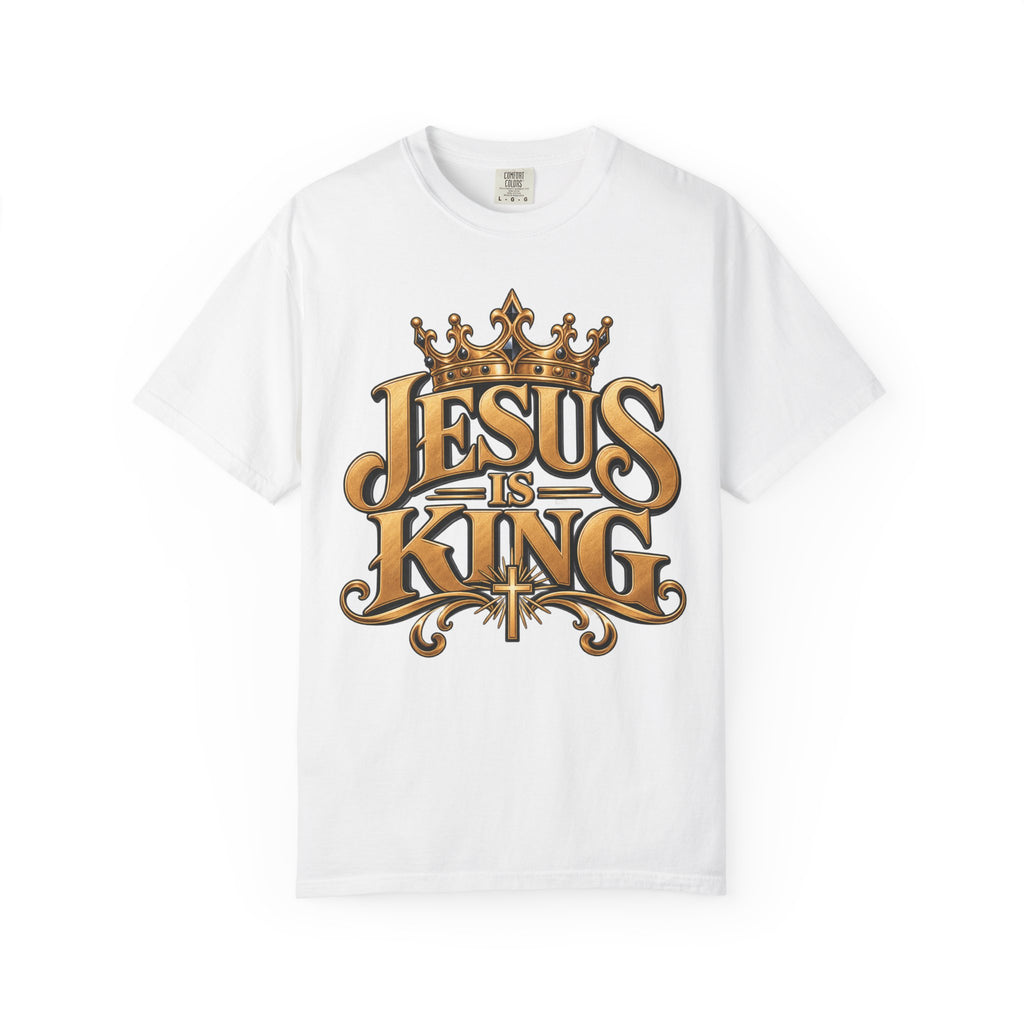 Jesus Is King T-Shirt | Crown typography Christian faith tee