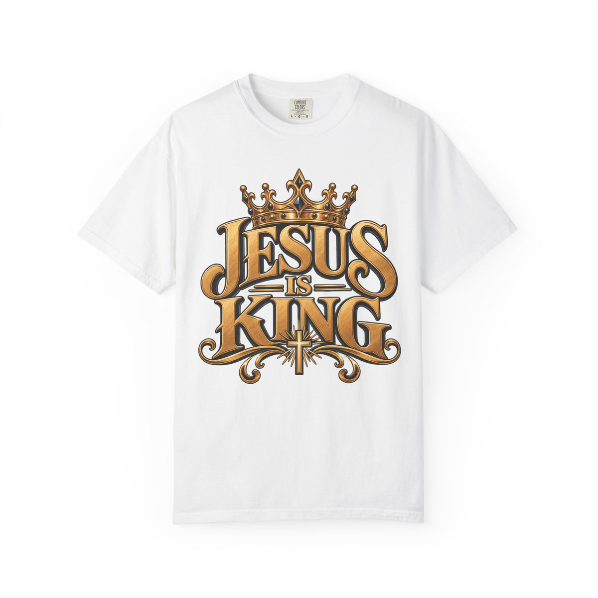 Jesus Is King T-Shirt | Crown typography Christian faith tee