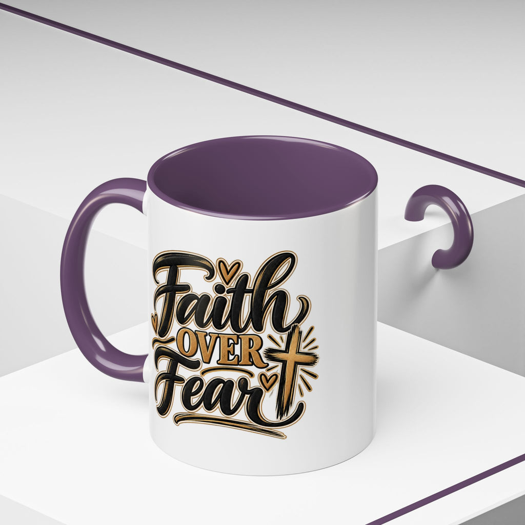 Faith Over Fear Mug | Accent Coffee Mug 11oz 15oz