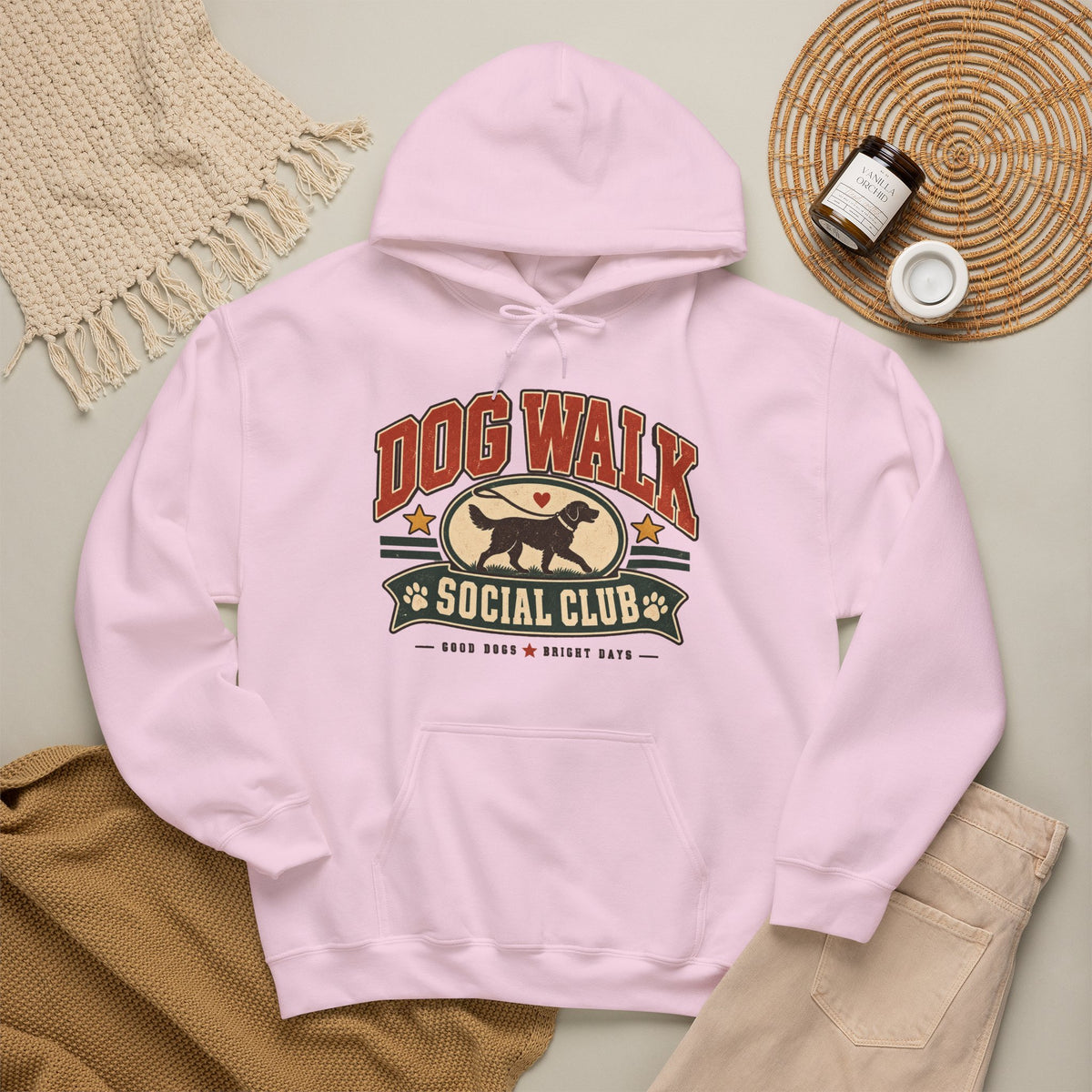 Dog Walk Social Club Hoodie | Retro Dog Logo, Walking Club Sweatshirt