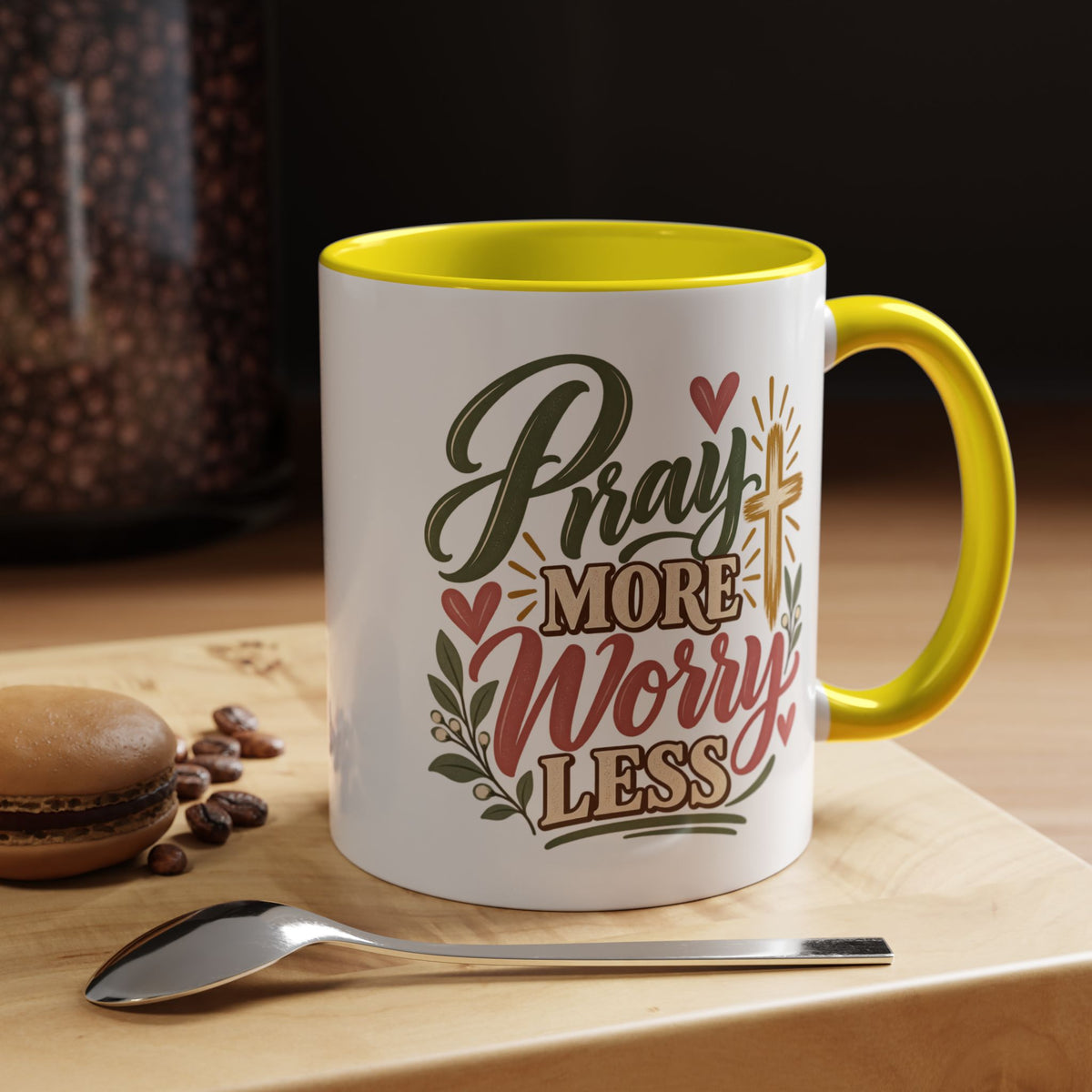 Pray More Worry Less Mug | Accent Coffee Mug