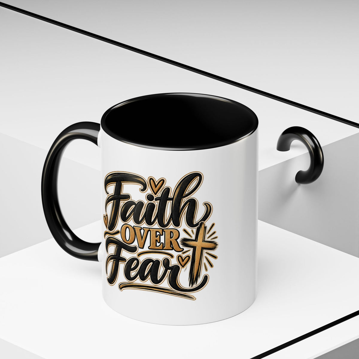 Faith Over Fear Mug | Accent Coffee Mug 11oz 15oz