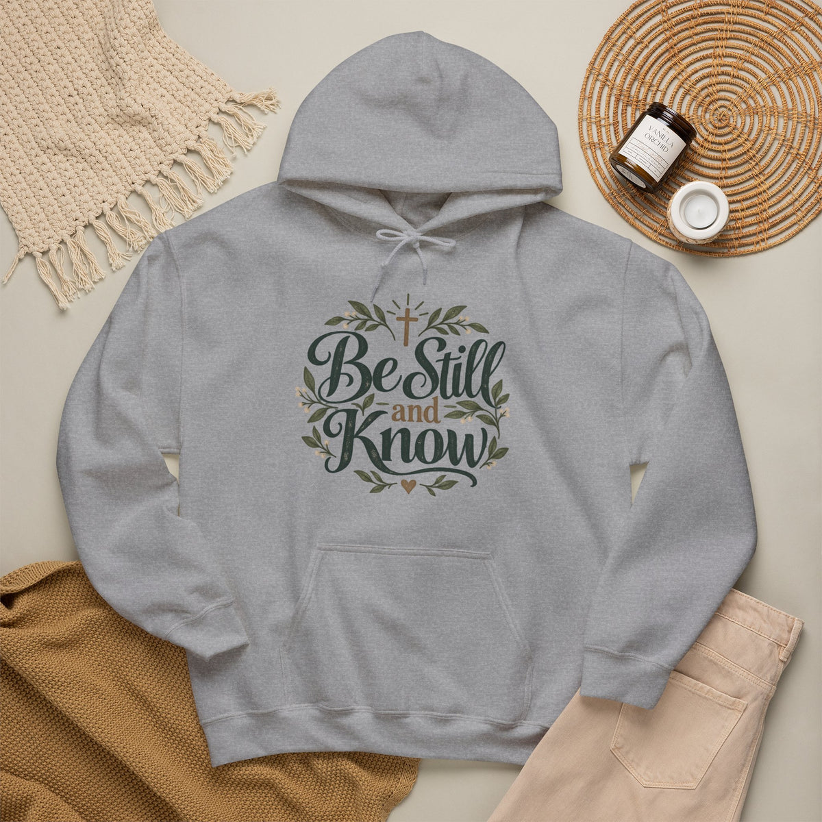 Be Still and Know Hoodie | Christian Faith Typography Sweatshirt