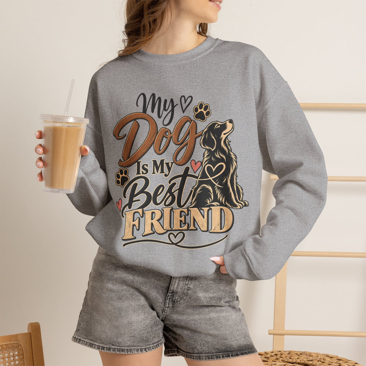 My Dog Is My Best Friend Sweatshirt | Dog Lover Crewneck