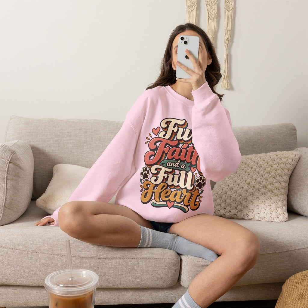Fur Faith and a Full Heart Sweatshirt | Pet Paw Script Design