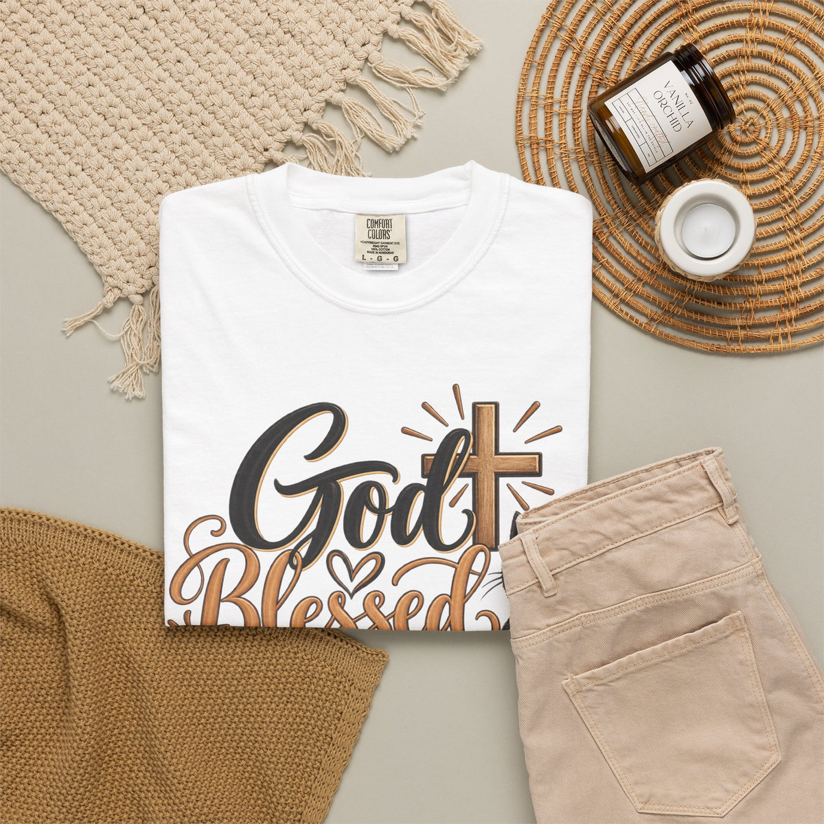 God Blessed Me With My Cat T-Shirt | Religious Cat Faith Tee