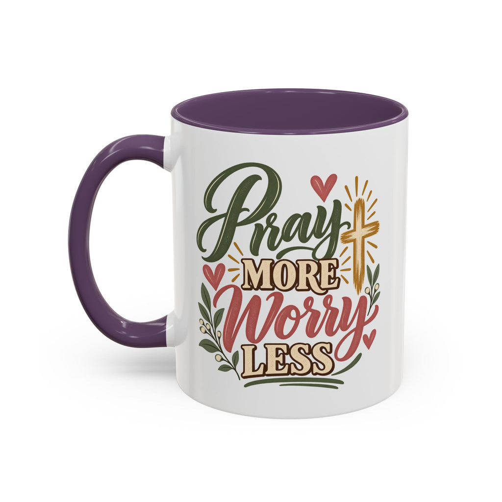 Pray More Worry Less Mug | Accent Coffee Mug