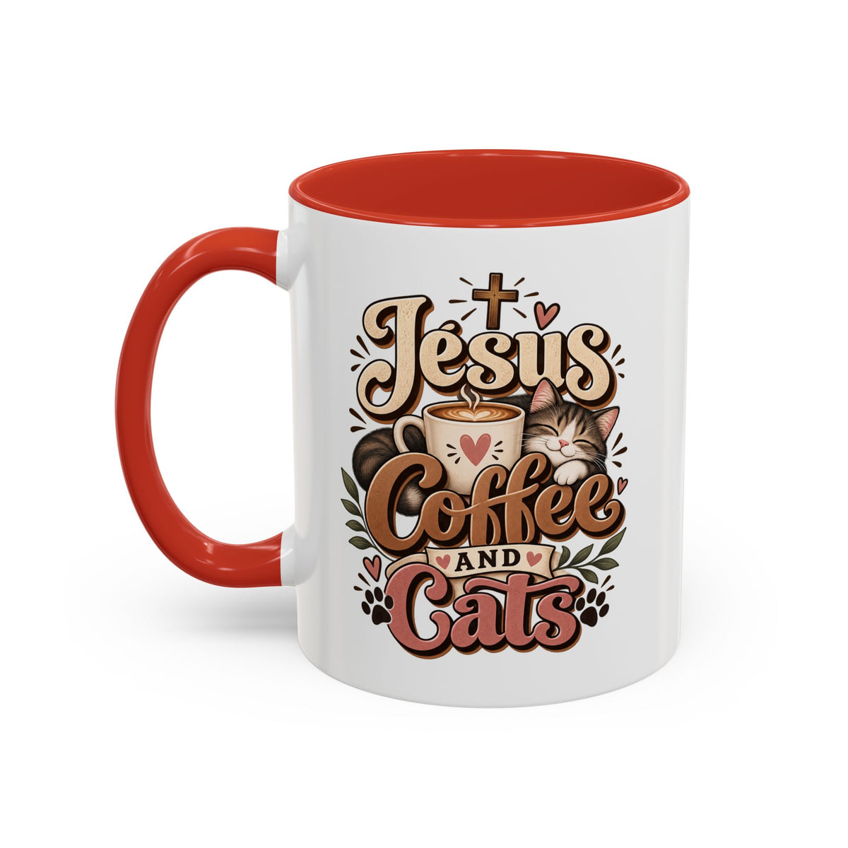 Jesus Coffee and Cats Mug | Accent Coffee Mug 11oz 15oz