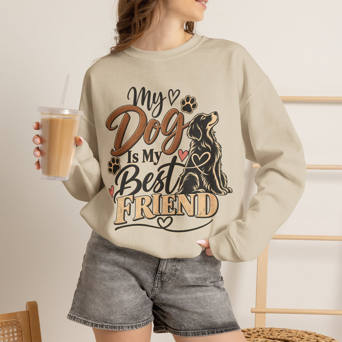 My Dog Is My Best Friend Sweatshirt | Dog Lover Crewneck