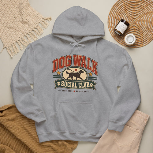 Dog Walk Social Club Hoodie | Retro Dog Logo, Walking Club Sweatshirt