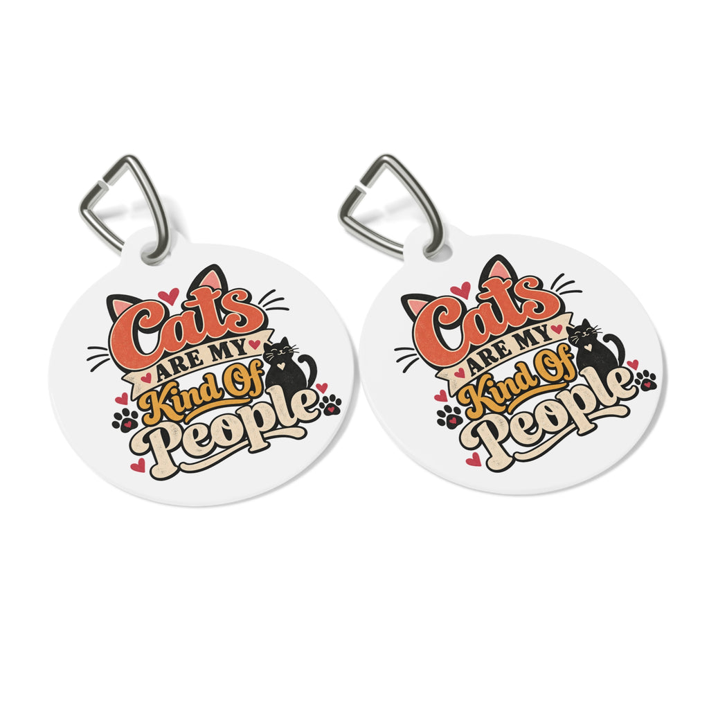 Cats Are My Kind Of People Pet Tag | Cat Lover ID Tag