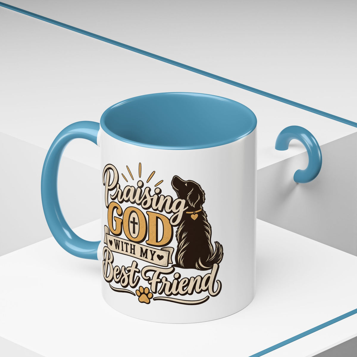 Praising God With My Best Friend Mug | Christian Dog Pet Coffee Mug