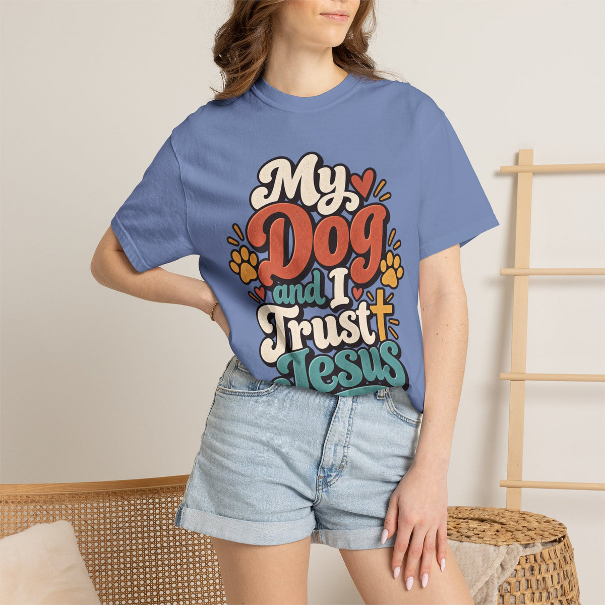 My Dog and I Trust Jesus T-shirt | Christian Faith Pet Lover Tee