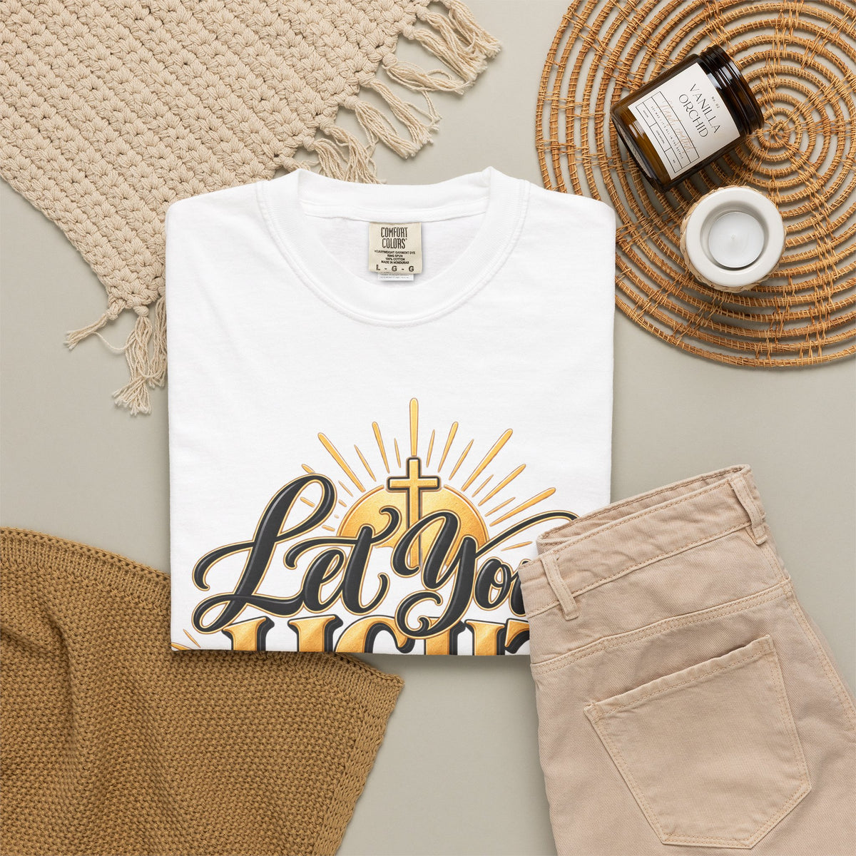 Let Your Light Shine T-Shirt | Inspirational Christian Typography