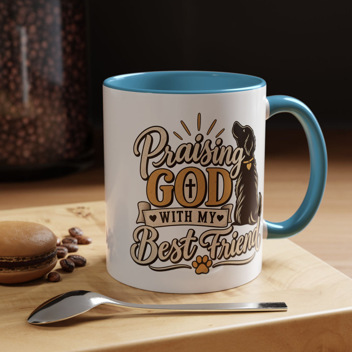 Praising God With My Best Friend Mug | Christian Dog Pet Coffee Mug