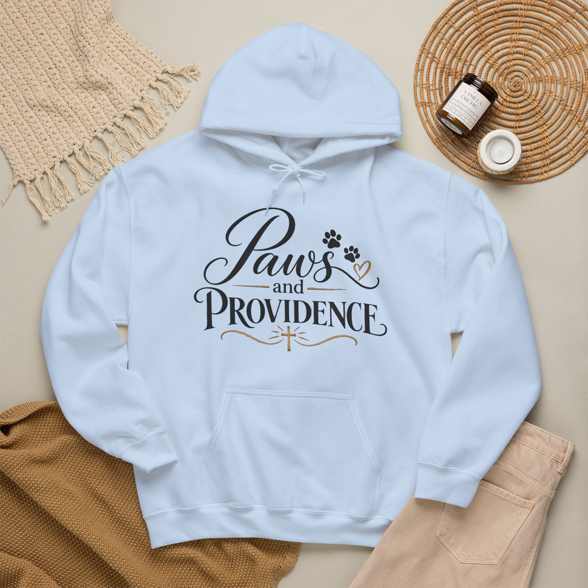 Paws and Providence Hoodie | Paw Print Script Design