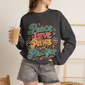 Peace Love Paws and Prayer Sweatshirt | Paw Print Faith Design