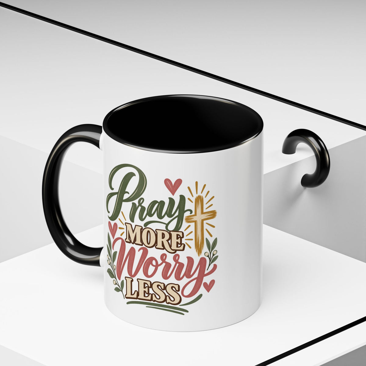 Pray More Worry Less Mug | Accent Coffee Mug