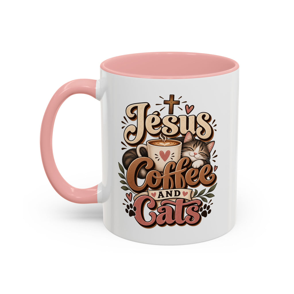 Jesus Coffee and Cats Mug | Accent Coffee Mug 11oz 15oz