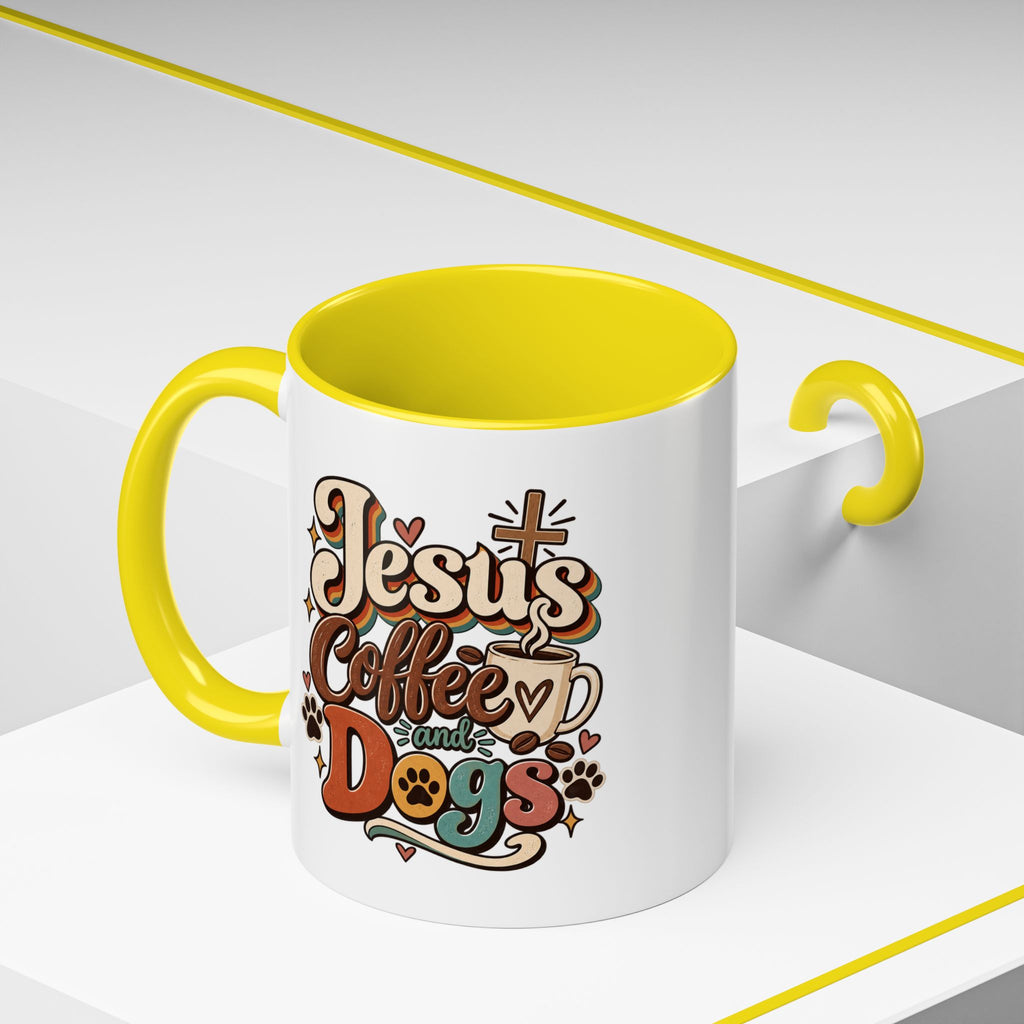 Jesus Coffee and Dogs Mug | Accent Coffee Mug 11oz 15oz