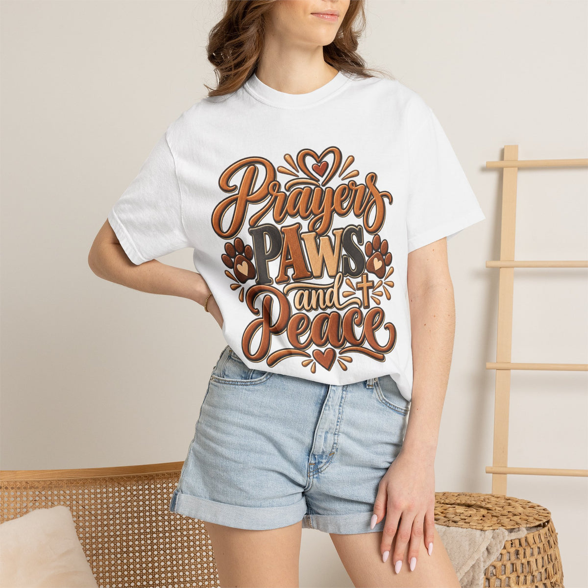 Prayers Paws and Peace T-shirt | Pet Faith Typography Tee