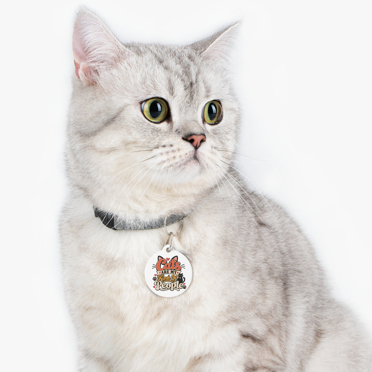 Cats Are My Kind Of People Pet Tag | Cat Lover ID Tag
