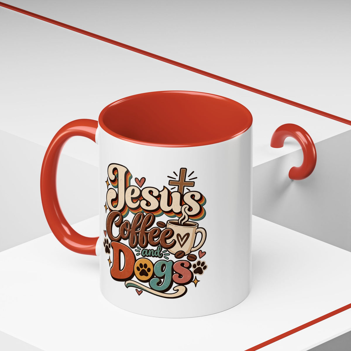 Jesus Coffee and Dogs Mug | Accent Coffee Mug 11oz 15oz