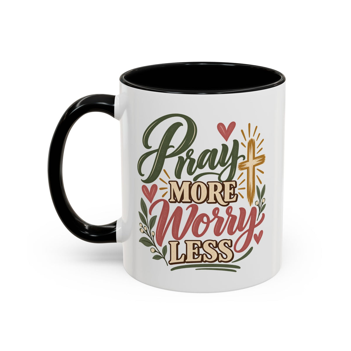 Pray More Worry Less Mug | Accent Coffee Mug