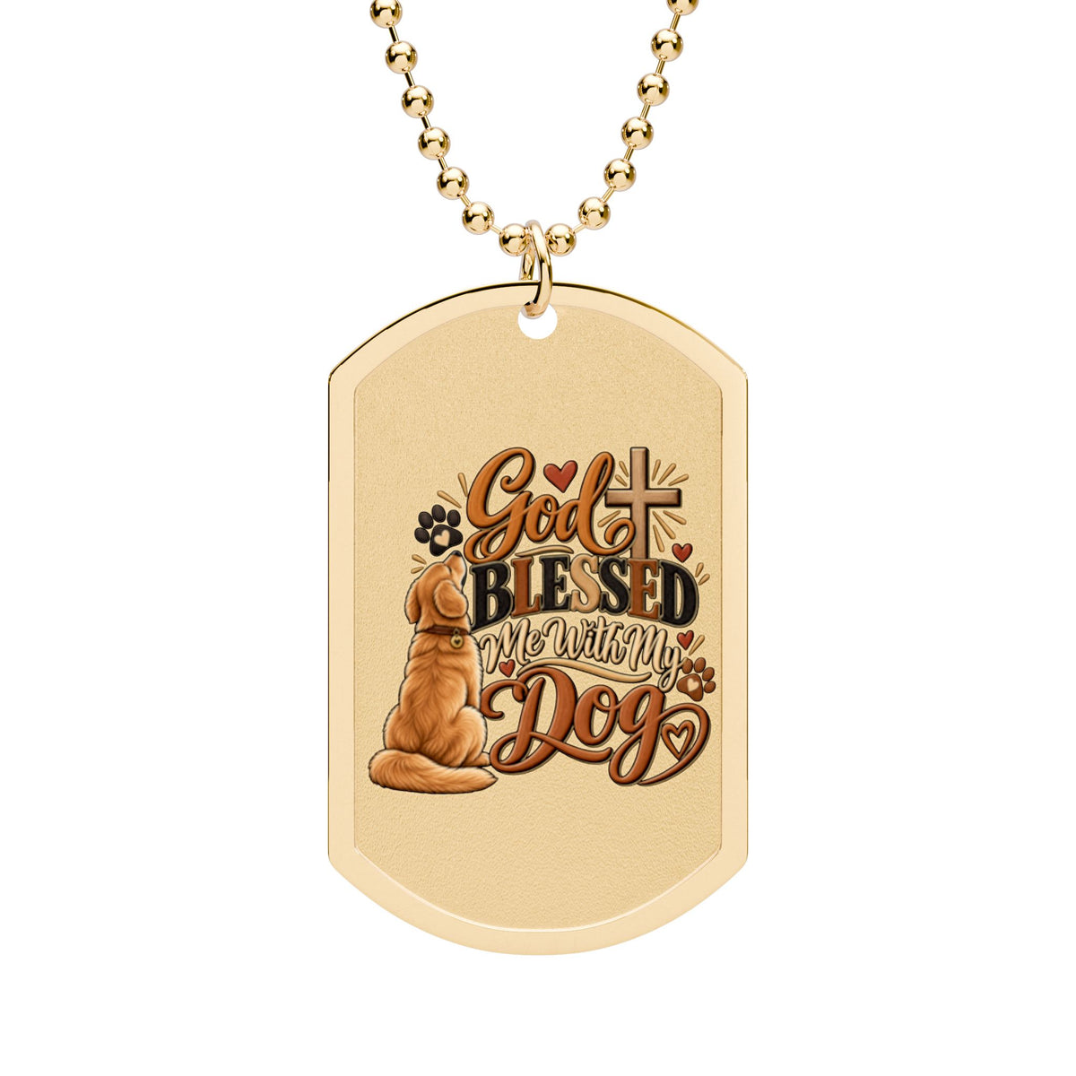 God Blessed My Dog dog tag with chain | religious dog lover necklace