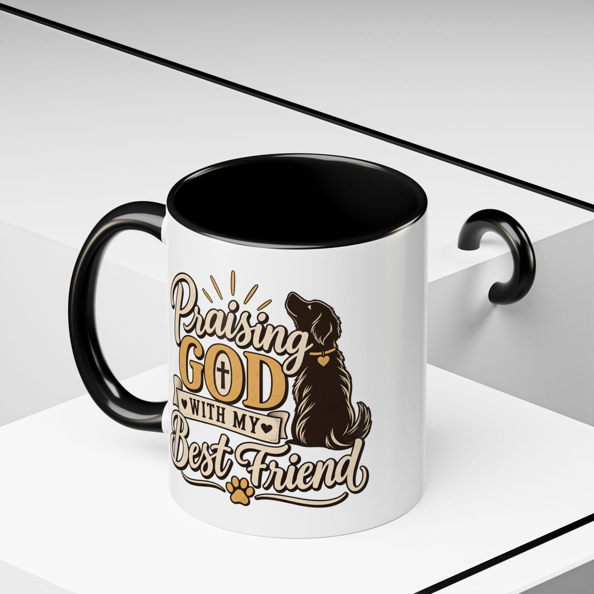 Praising God With My Best Friend Mug | Christian Dog Pet Coffee Mug