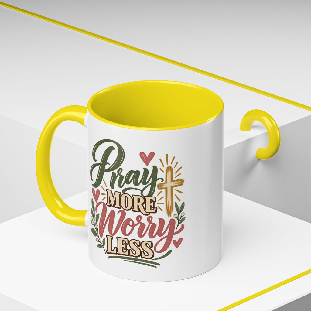 Pray More Worry Less Mug | Accent Coffee Mug