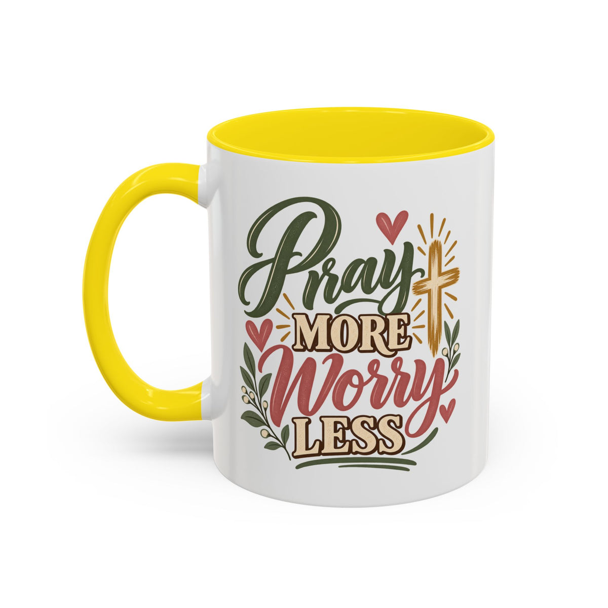 Pray More Worry Less Mug | Accent Coffee Mug