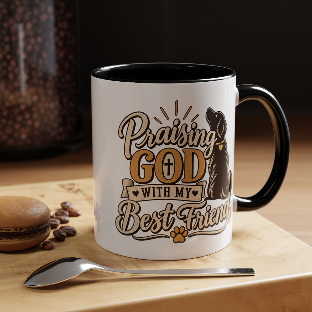 Praising God With My Best Friend Mug | Christian Dog Pet Coffee Mug