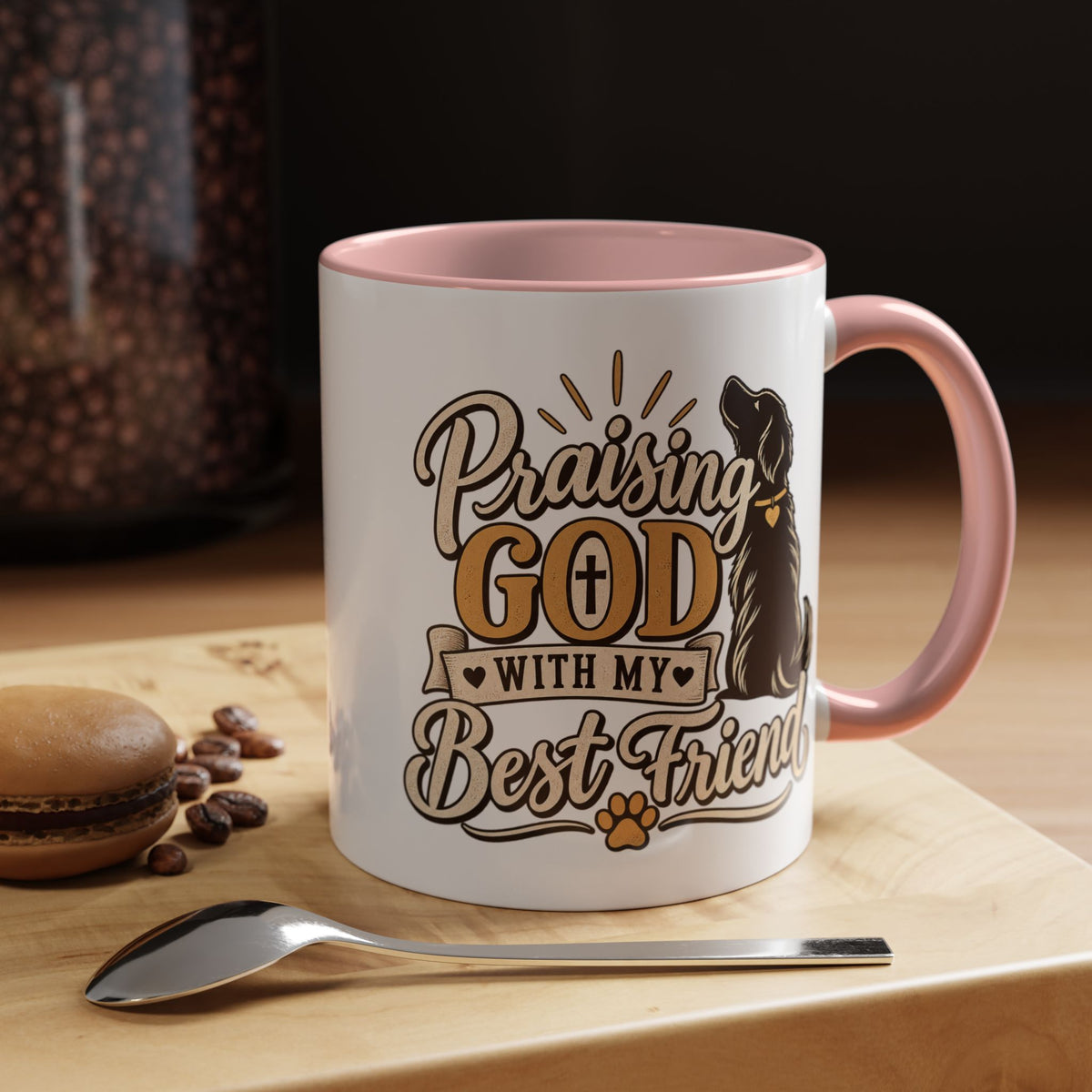 Praising God With My Best Friend Mug | Christian Dog Pet Coffee Mug